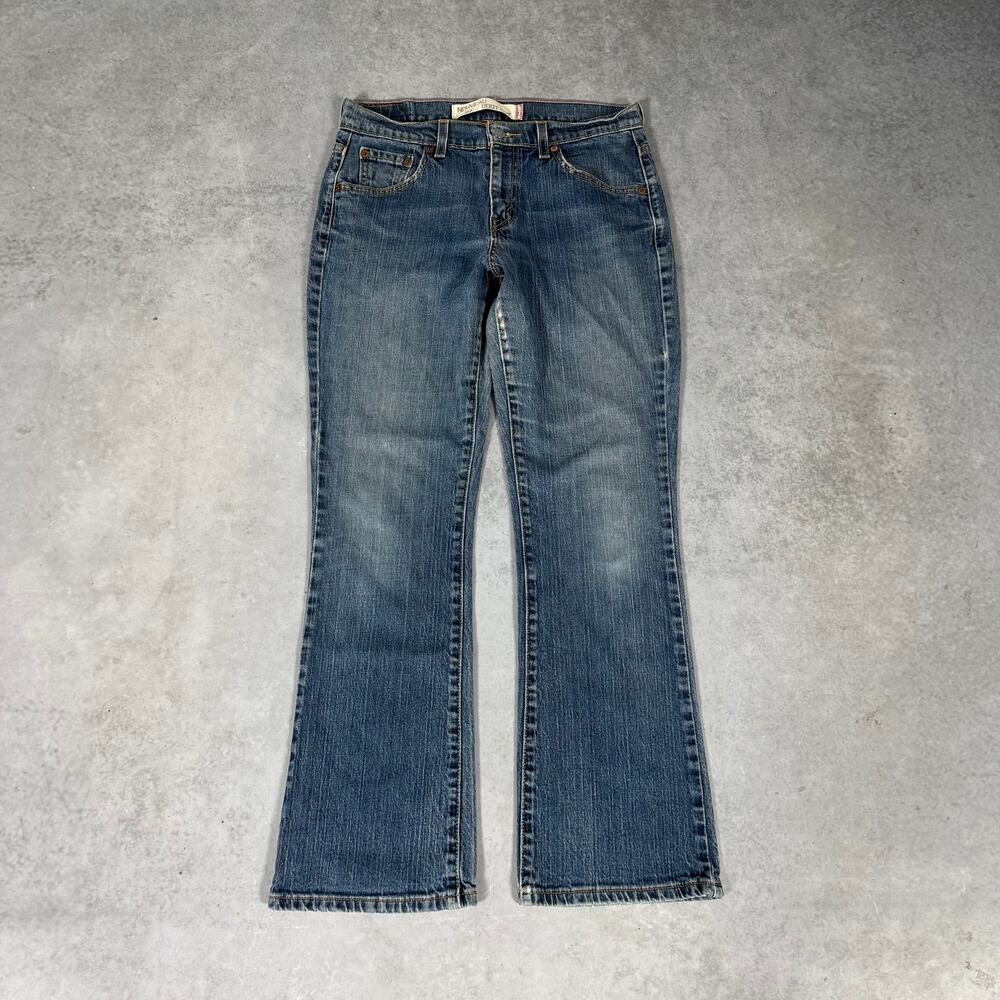 2000's Levi's 515 Nouveau Boot Cut Jeans Mid Rise Blue Stretch Womens - Size: 6S